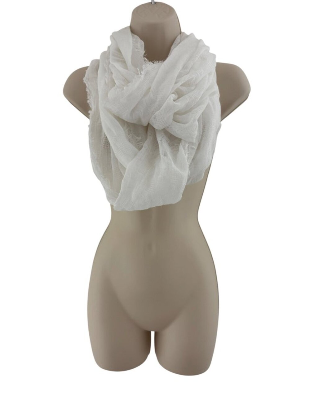 Free Press New ONE SIZE White Infinite Continuous Cowl Neck Scarf Lightweight